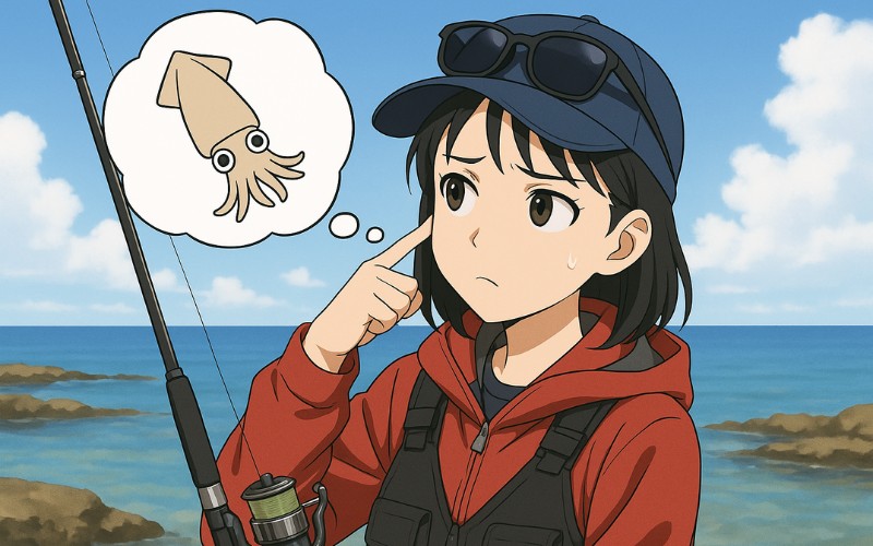 春エギングで効果的な「スラック釣法」イラスト