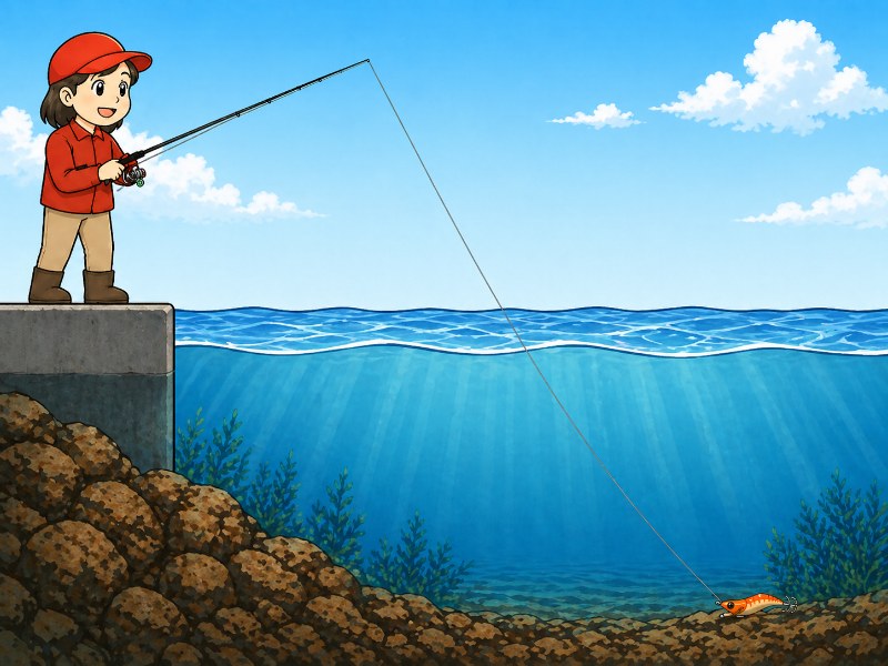 着底を確認を説明しているイラスト